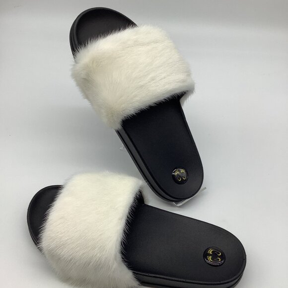 100% Real Mink Fur Slides In-stock Fast Shipping - Picture 1 of 2
